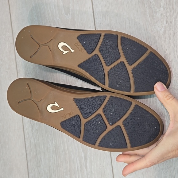 Olukai Women's Kiele Leather Black Loafers Slip On Shoes Sz 8 - Picture 10 of 11